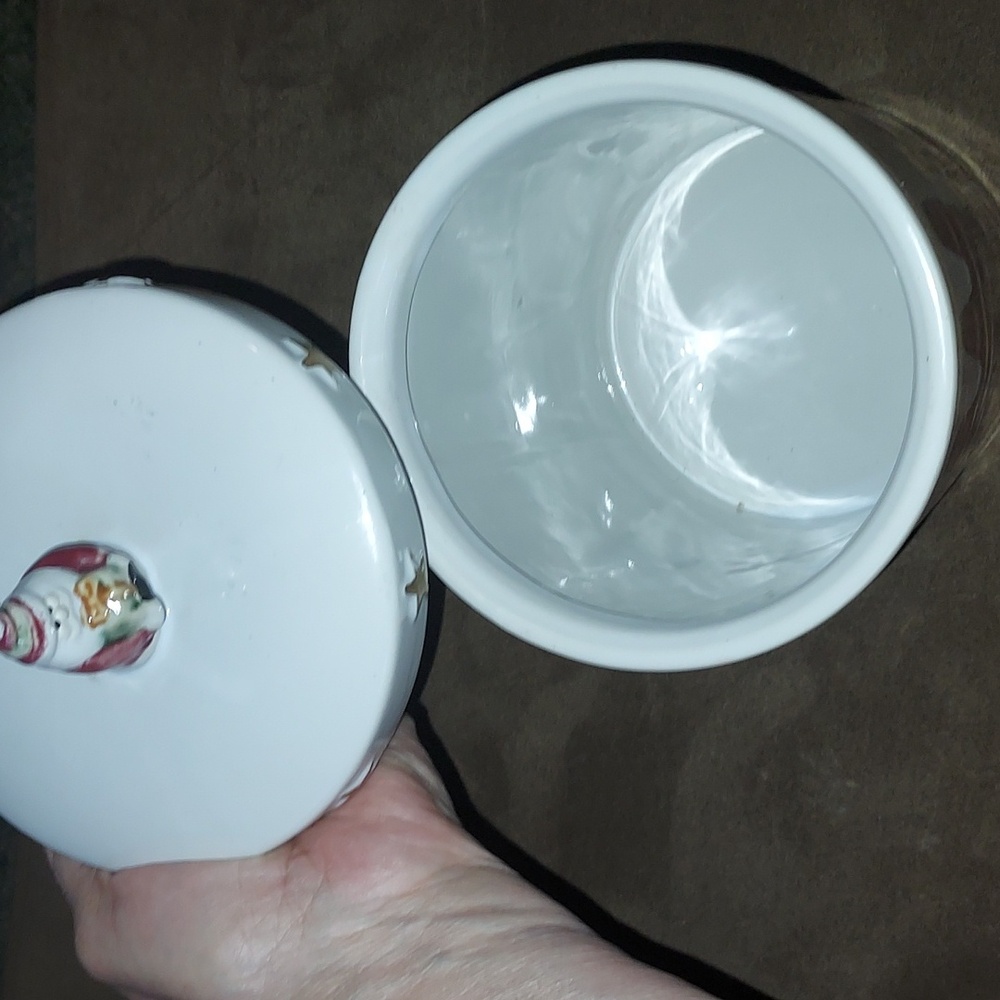 Vintage Santa Cookie Jar with Gold Stars 10 1/2" Tall .. Rare Item - Picture 3 of 4
